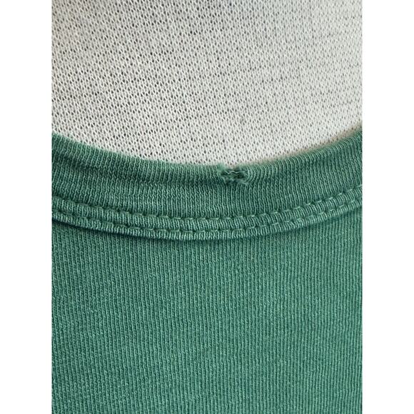 Aerie Kelly Green Distressed Crop Tee T-Shirt Top Tie Hem Women's Small - Picture 4 of 15